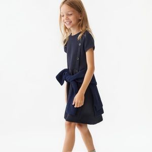 Zara Navy Blue Dress with buttons